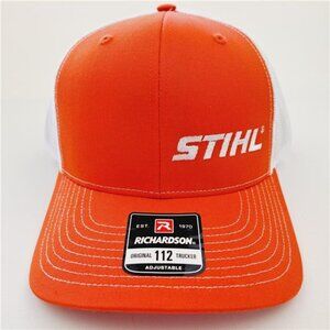 Official Merch Richardson 112 STIHL Chainsaws Mesh Snapback Embroidered Hat Cap